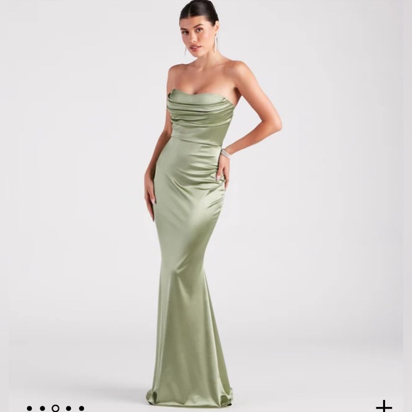 Priscilla Formal Satin Strapless Mermaid Dress - Brand new! Tags on! Never worn! - Picture 3 of 15
